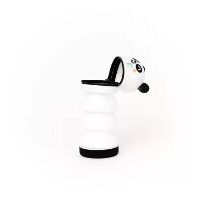 Garrafa de água dobrável branca com tampa de panda