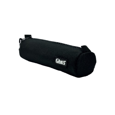 Estojo cilíndrico preto com etiqueta Ghuts