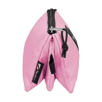Estojo escolar cor-de-rosa com fecho de correr preto e etiqueta Pepe Jeans