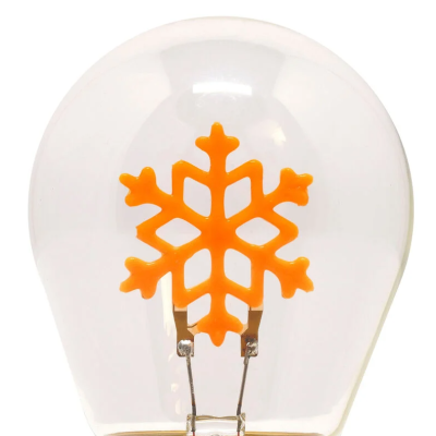 Lâmpada com filamento de floco de neve laranja