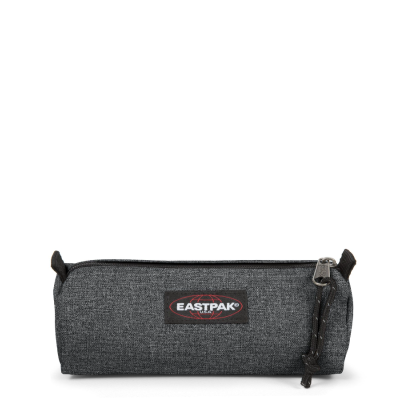 Estojo escolar cinzento escuro com fecho de correr e logótipo EASTPAK