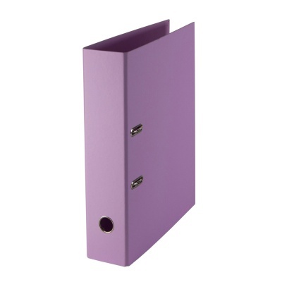 Pasta de arquivo lilás com mecanismos metálicos