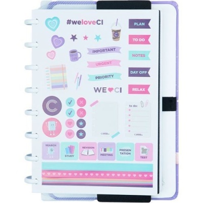 Autocolantes coloridos para agenda com textos e ilustrações variadas