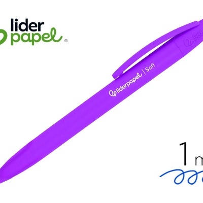 Caneta esferográfica roxa liderpapel com ponta de 1 mm