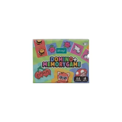 Caixa colorida de jogo Domino + Memory Game com cartas ilustradas