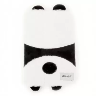 Bolsa de água quente com capa de panda em preto e branco