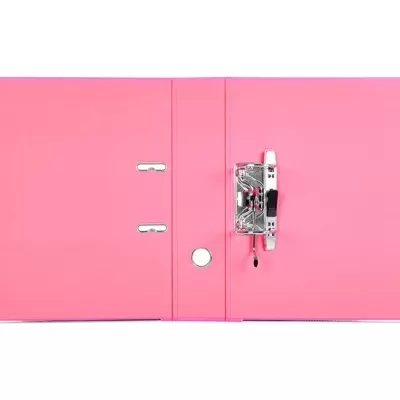 Arquivo de ficheiros cor-de-rosa com fecho metálico