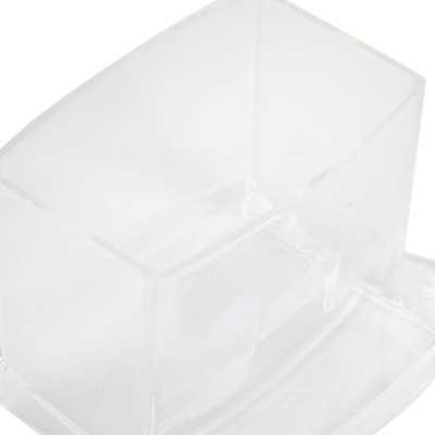 Recipiente transparente em acrílico com tampa articulada