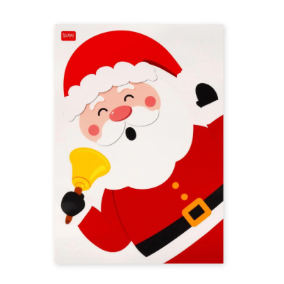Cartaz decorativo do Pai Natal com sino amarelo e logotipo LILIPIN