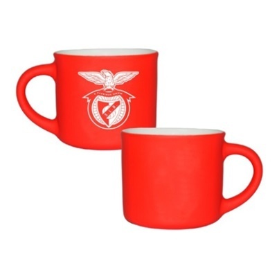 Conjunto de duas canecas vermelhas com emblema do SL BENFICA