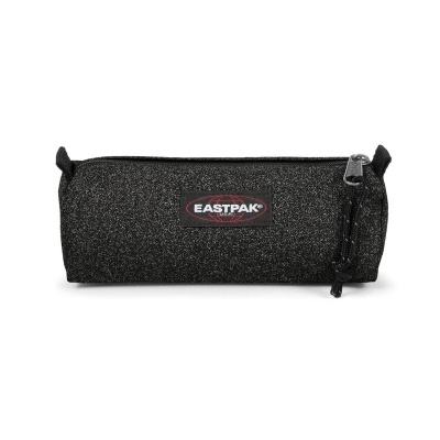 Estojo escolar cylindrical preto com etiqueta EASTPAK