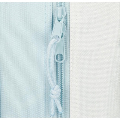 Fecho de correr azul claro em tecido de lona azul claro e branco