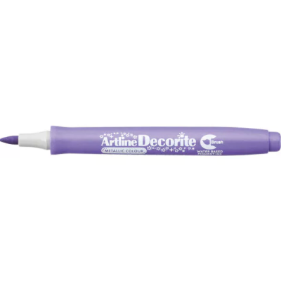 Marcador Artline Decorite violeta metálico com ponta de pincel