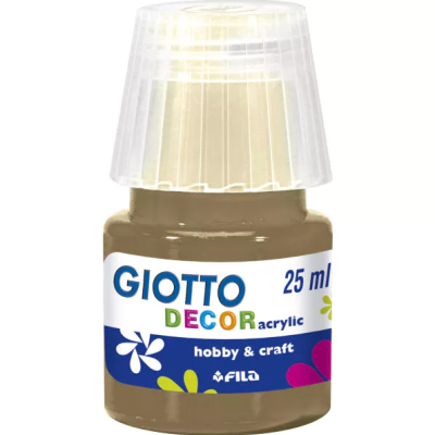 Frasco de tinta acrílica Giotto Decor castanha 25 ml com tampa transparente
