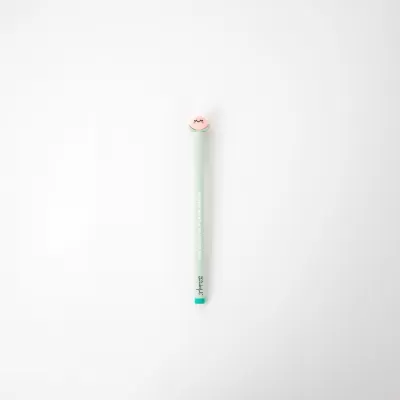 Lápis verde claro com símbolo de sorriso no topo