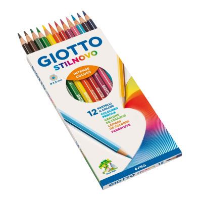 Caixa de lápis de cor Giotto Stilnovo com 12 lápis coloridos