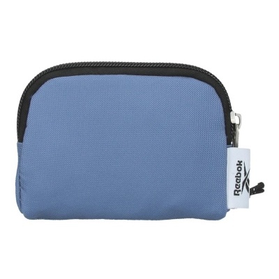 Carteira azul com fecho e etiqueta Reebok branca