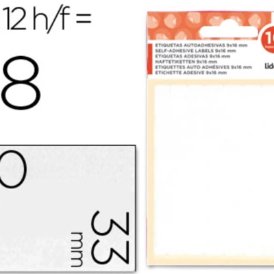 Pacote de etiquetas autoadesivas Liderpapel 50x33 mm com 10 folhas