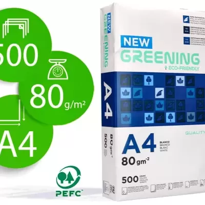Pack de papel NEW GREENING ECO-FRIENDLY A4 80 g/m² branco 500 folhas