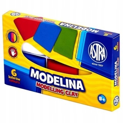 Caixa de massa de modelar Astra Modelina com 6 cores para crianças 8+