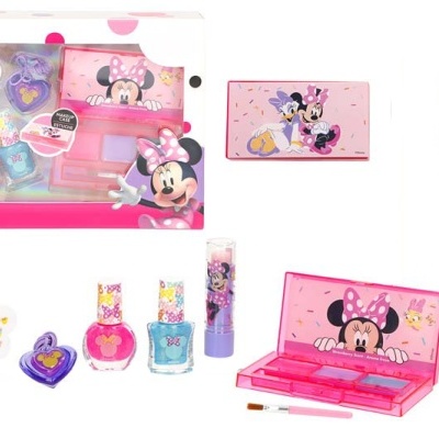 Conjunto de maquilhagem Disney Junior Minnie com vários acessórios em tom rosa