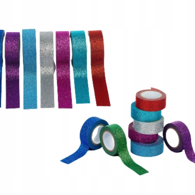 Rolos de fita adesiva glitter coloridos