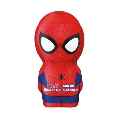 Embalagem de gel de banho e champô 2 em 1 com forma do Spiderman