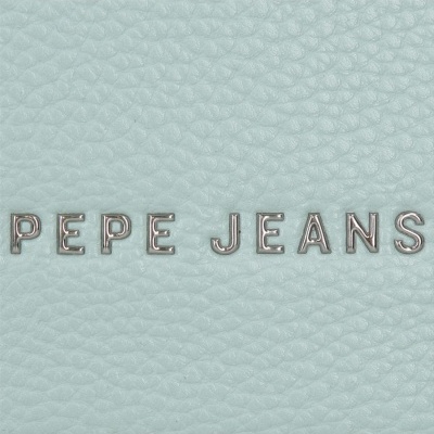 Logótipo metálico PEPE JEANS em couro azul claro