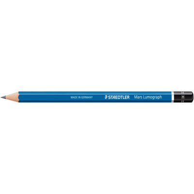 Lápis STAEDTLER Mars Lumograph azul e preto com texto branco