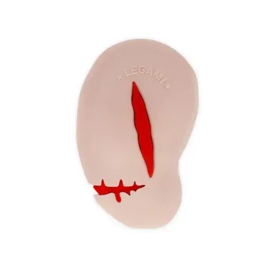 Tapete de silicone rosa com relevo vermelho e logo LEGAMI