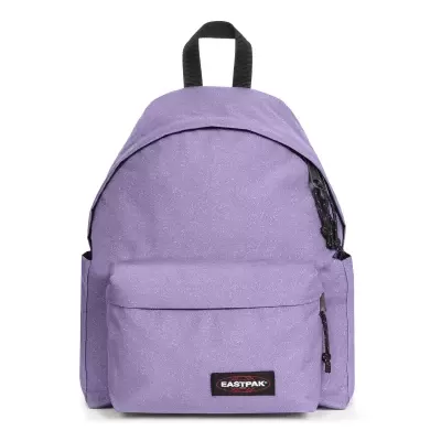 Mochila azul violeta brilhante com etiqueta EASTPAK