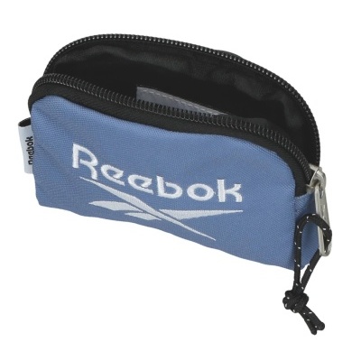 Bolsa pequena azul com fecho e logo Reebok