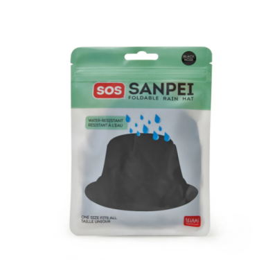 Chapéu de chuva dobrável preto em embalagem SOS SANPET