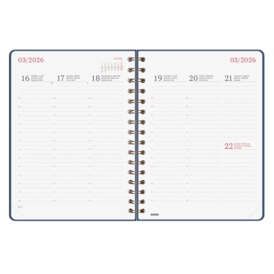 Agenda semanal aberta com datas de março 2026