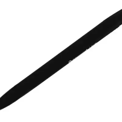 Caneta preta com texto branco em fundo branco