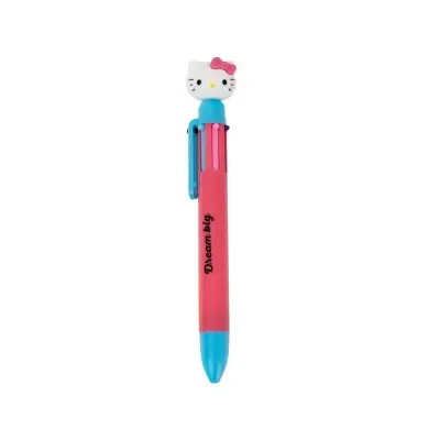 Caneta azul e rosa com topo Hello Kitty e texto Dream big