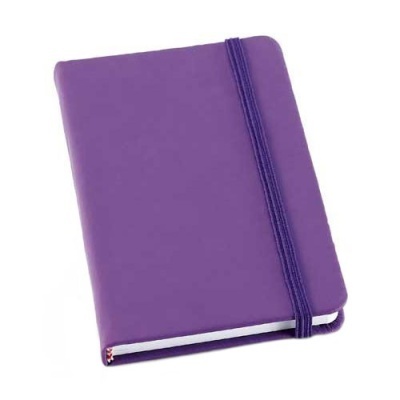 Caderno roxo com elástico