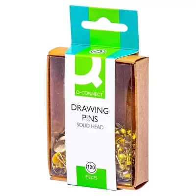 Embalagem com 120 tachinhas amarelas Q-CONNECT para desenho