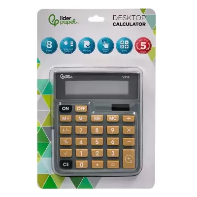 Calculadora de secretária Lider Papel XF18 em embalagem
