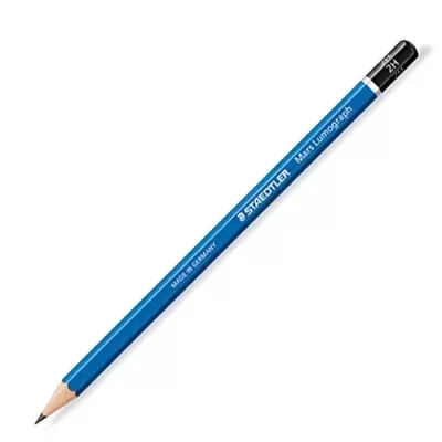 Lápis Staedtler Mars Lumograph azul com ponta de grafite e borracha preta