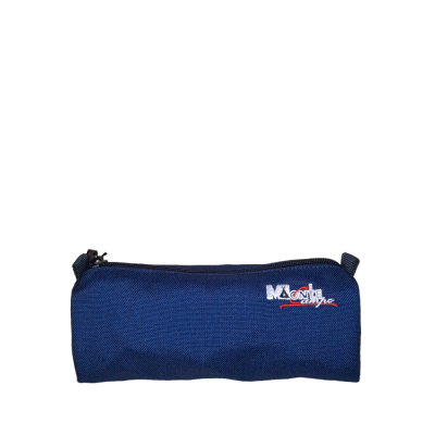 Estojo escolar azul escuro com logótipo bordado