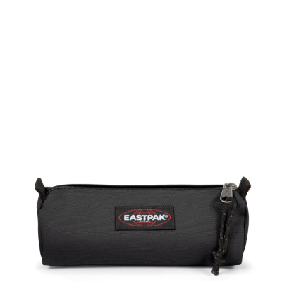 Estojo preto EASTPAK em tecido com fecho prateado e cordão preto
