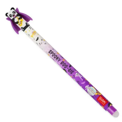 Lápis decorado com panda e tema Halloween