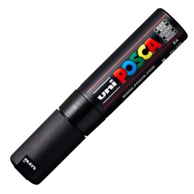 Marcador permanente Uni Posca preto com tampa
