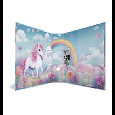 Capa interior para CD/DVD com desenho de unicórnio, flores e arco-íris