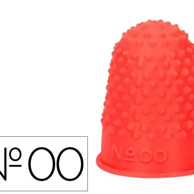 Dedo de silicone vermelho com textura e inscrição Nº 00