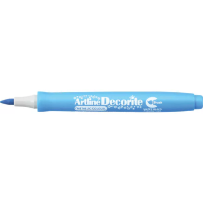 Caneta de ponta pincel azul Artline Decorlite com texto no corpo