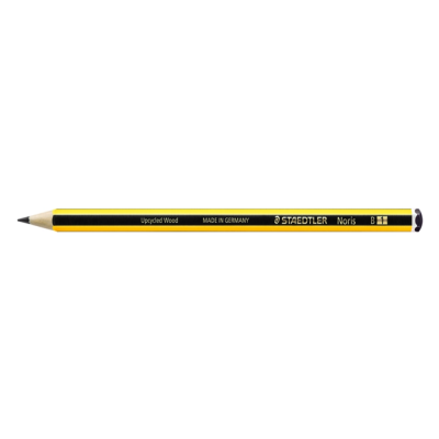 Lápis Staedtler Noris B 2 amarelo e preto sobre fundo branco