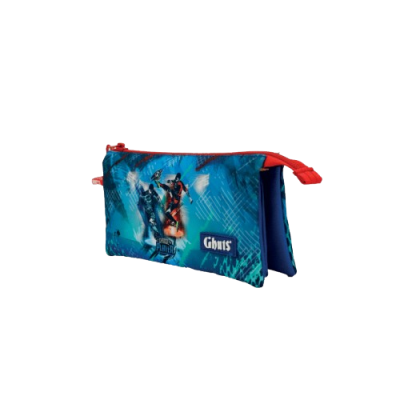 Necessaire com design Black Panther azul e vermelha com fecho