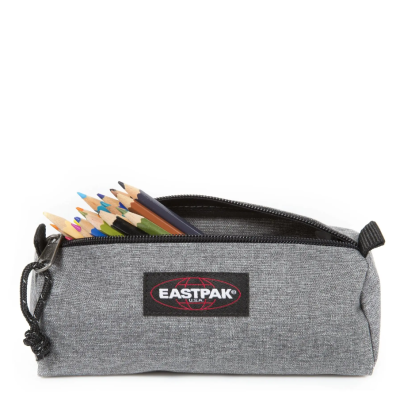 Estojo cinza EASTPAK com lápis de cor multicoloridos
